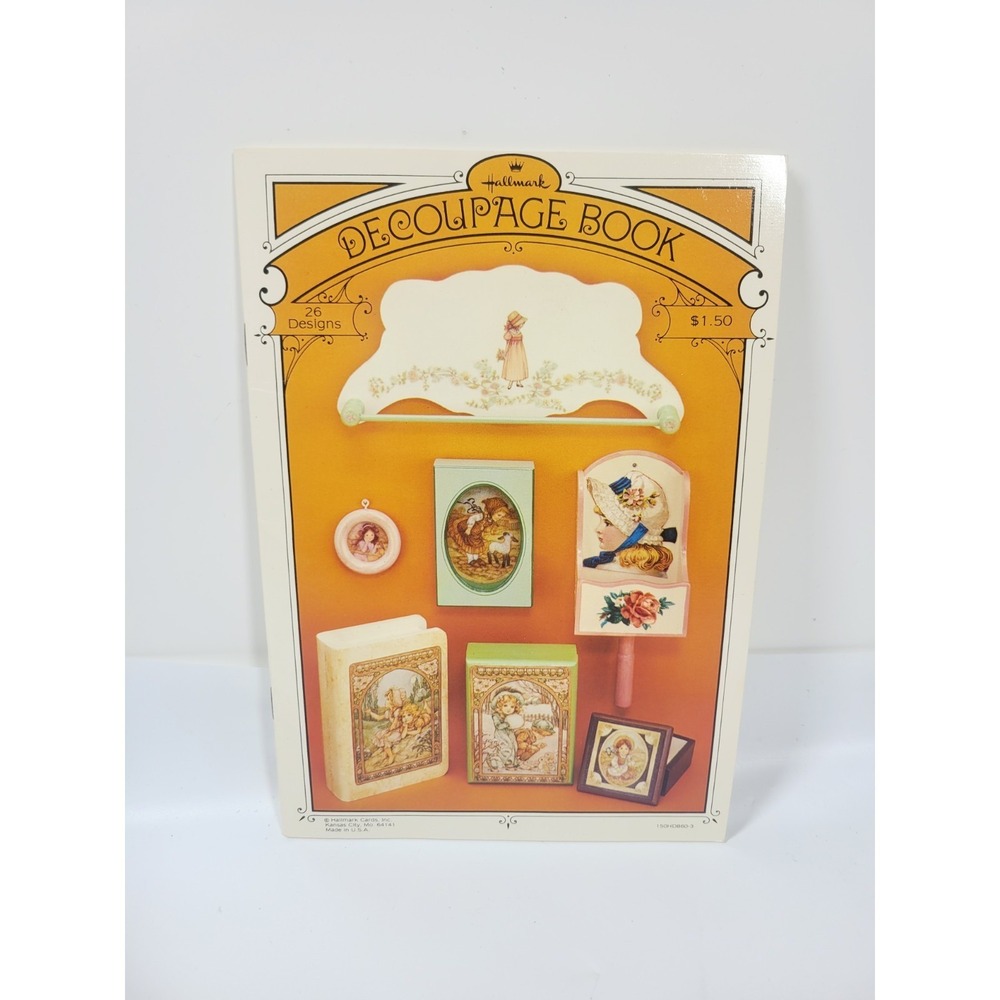 Vintage 1970s Hallmark Decoupage Book Junk Journal Scrapbooking Unused